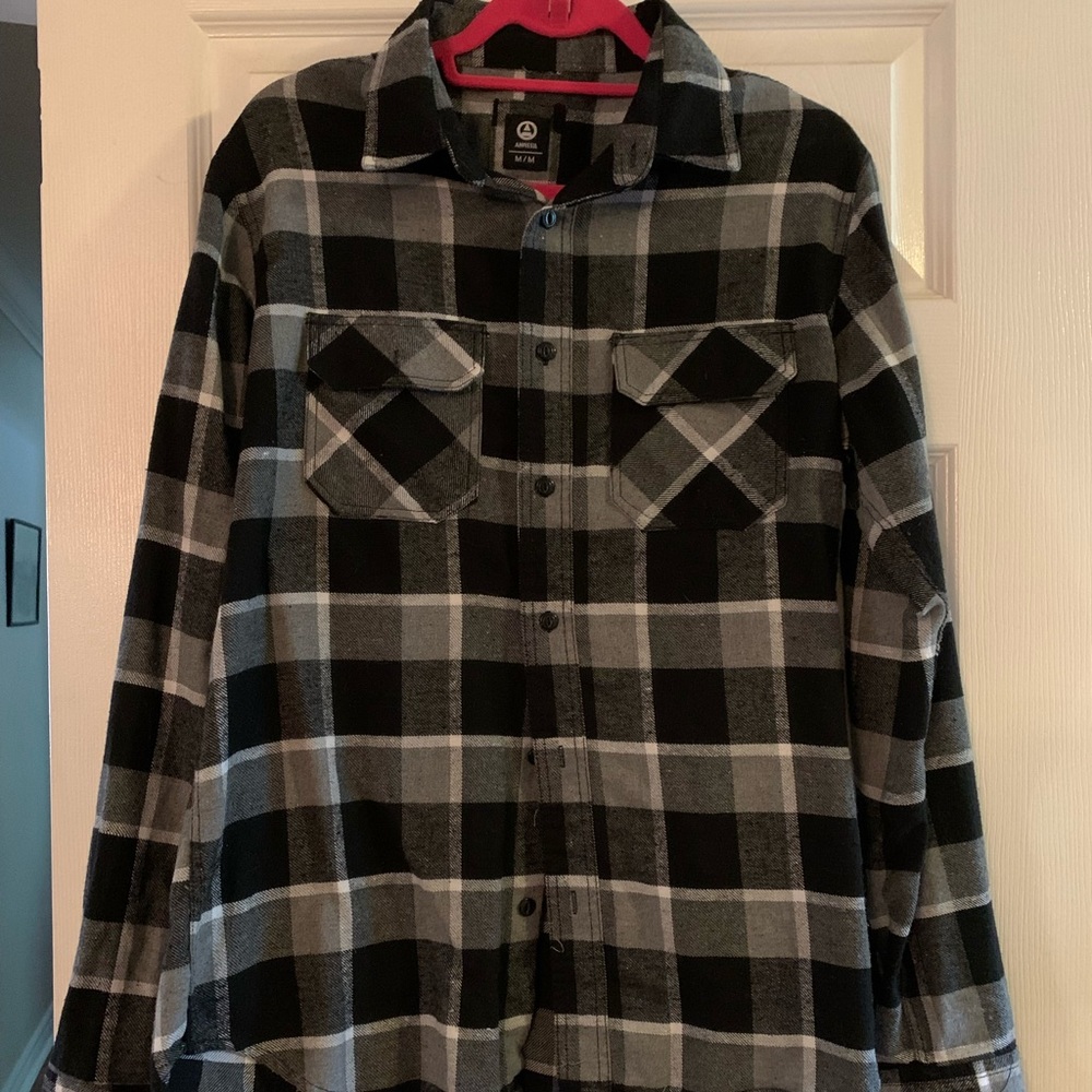 Warm and cozy black plaid shirt